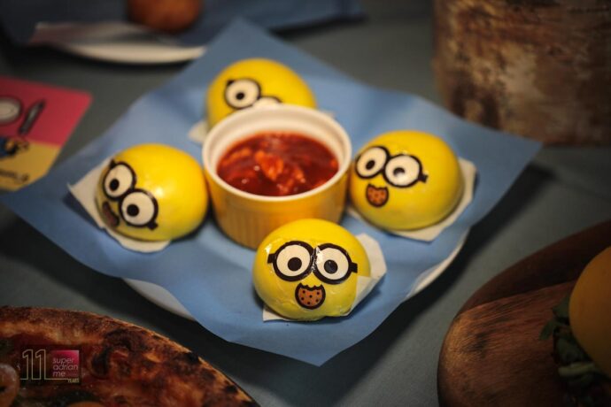 MINION Pumpkin Mantou with Chilli Crab Meat Dip