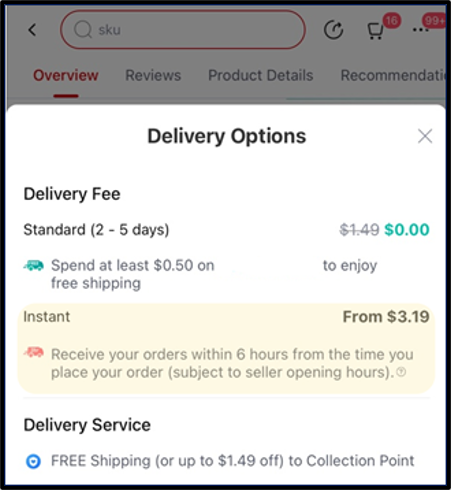 Lazada Same Day Delivery GrabExpress Price charge review