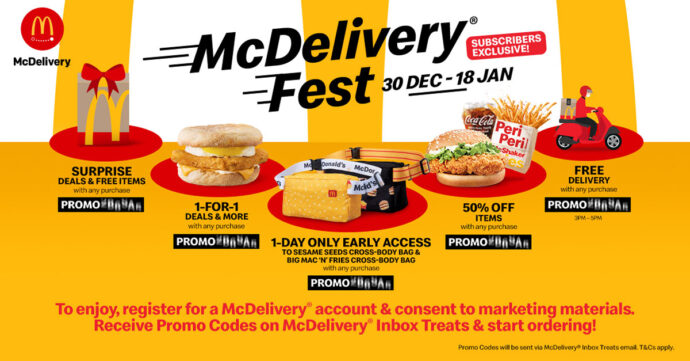 McDelivery Fest Mcdonald's deals promo code singapore