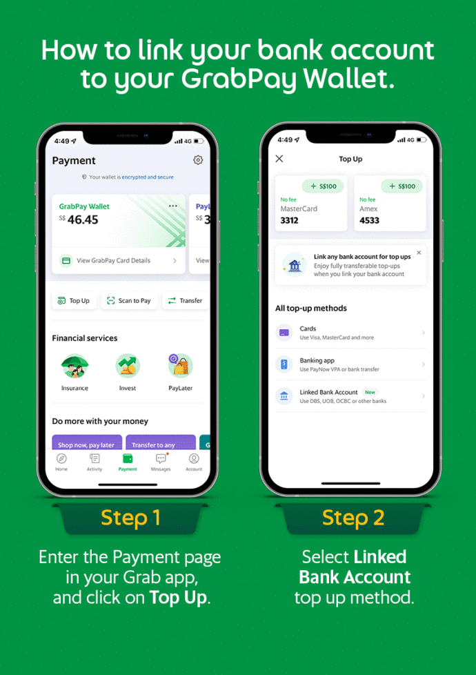 How to link your bank account to your GrabPay Wallet