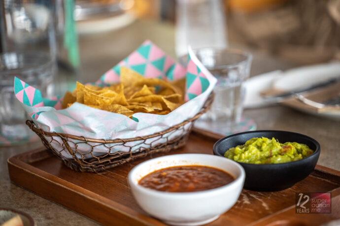 Super Loco Corn Chips, Guacamole and Salsa Roja