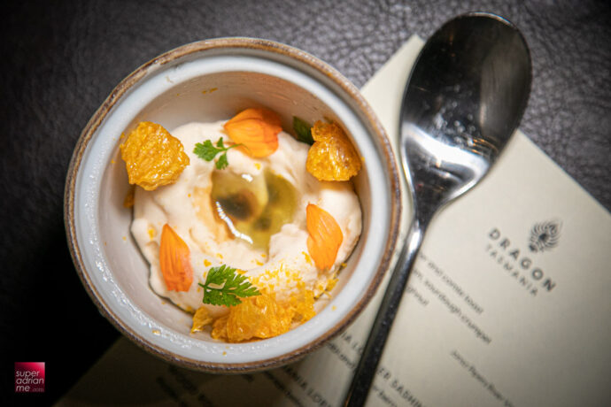 Kaarla - Brown Rice Amaze Ice-Cream with Dragon Tasmania Lobster Garum.