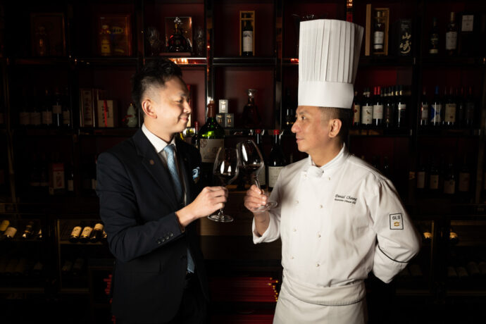 Sommelier Britt Ng and Chef Daniel Cheung (Shangri-La Singapore photo)
