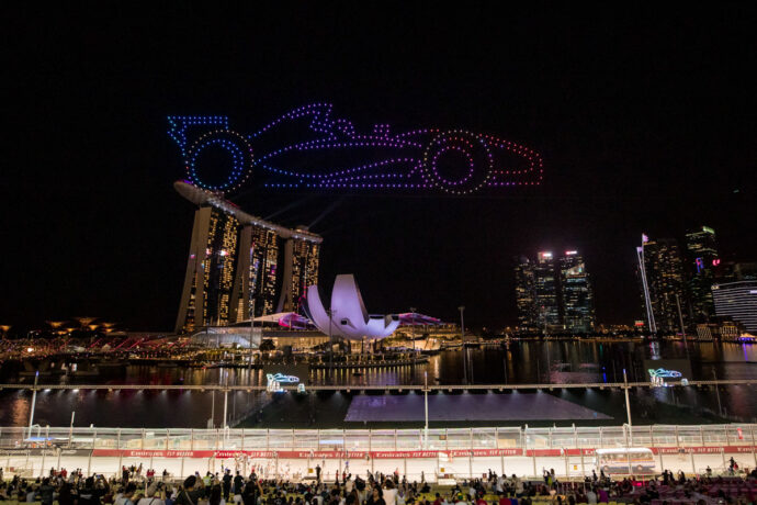 Drone Shows over the Formula 1 Singapore Airlines Singapore Grand Prix 2022
