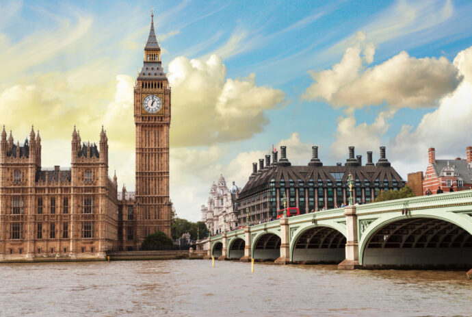 The Big Ben, the Houses of Parliament and Westminster Bridge in London. (Source: Depositphotos.com)