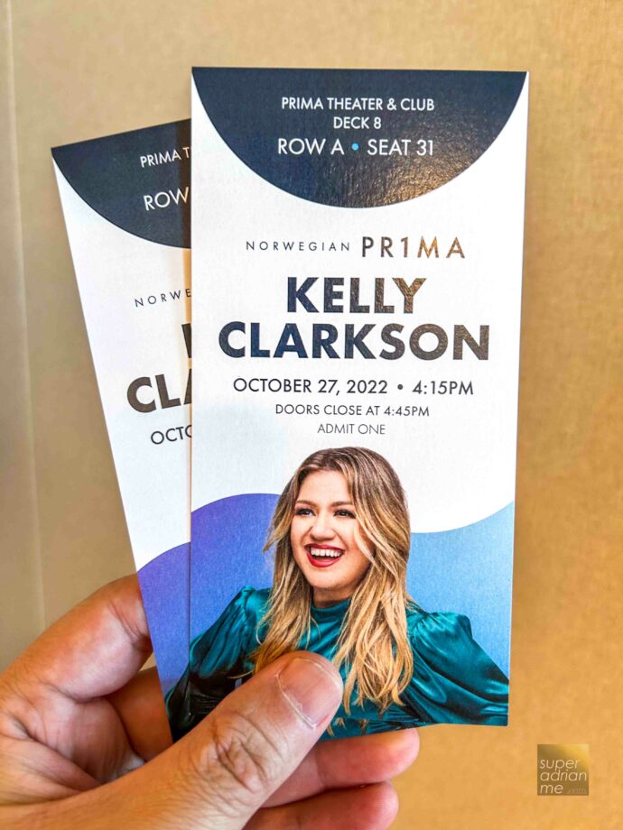 Kelly Clarkson performed aboard the Norwegian Prima on 27 October 2022