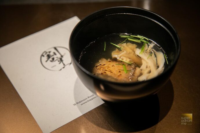 Chef Aeron Choon - Kappou Omakase - Tile Fish Soup with Dancing White Mushrooms