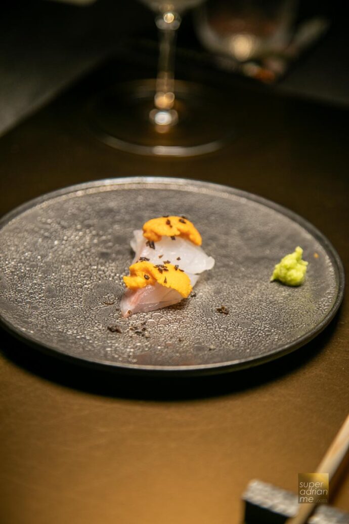 Kappou - King Snapper with Uni and Salted Kelp