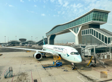 Cathay Pacific A350 aircraft at Hong Kong International Airport 20 February 2023