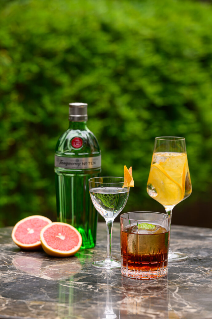 RAFFLES COURTYARD PRESENTS A REFRESHING ARRAY OF BOTANICAL GIN COCKTAILS WITH TANQUERAY - T-10 Martini, Rangpur Negroni and Tanqueray Sevilla Spritz