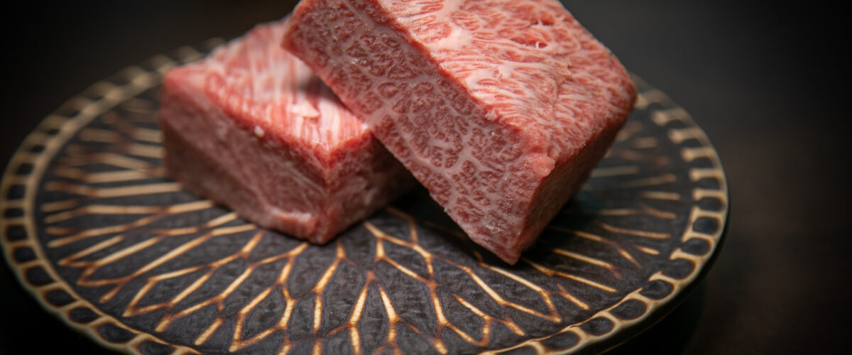 Wagatomo Spring 2023 Omakase Menu - Beef & Negi - Kamichiku 4% Miracle Gyu