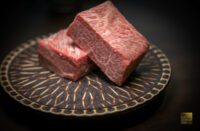 Wagatomo Spring 2023 Omakase Menu - Beef & Negi - Kamichiku 4% Miracle Gyu