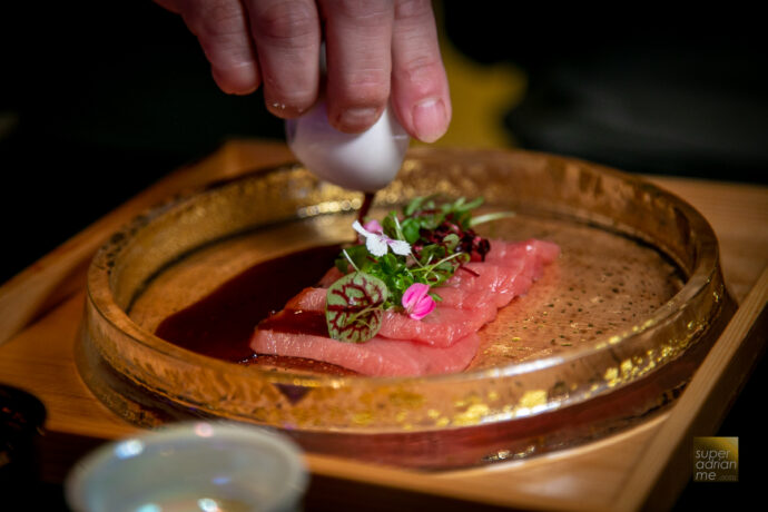 Signature Black Truffle Toro Carpaccio with Tamari Soy Sauce