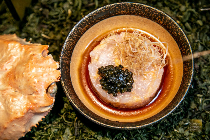 Mikuni Genten Menu - March 2023 - Kampachi Tartare topped with Caviar and Wasabi Soy Sauce 