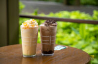 Starbucks Melon Melon Cream Frappuccino Blended Beverage and Belgium Chocolate Frappuccino Blended Beverage