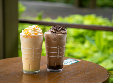Starbucks Melon Melon Cream Frappuccino Blended Beverage and Belgium Chocolate Frappuccino Blended Beverage