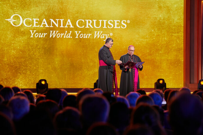 VISTA CHRISTENING - Archbishop Scicluna (Oceania Cruise Lines photo)