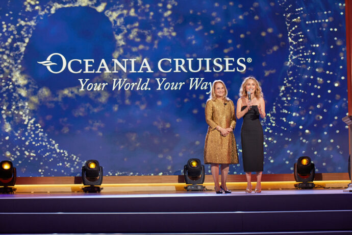 VISTA CHRISTENING - Marcia del Rio godmother of Vista Giada De Laurentiis (Oceania Cruise Lines photo)