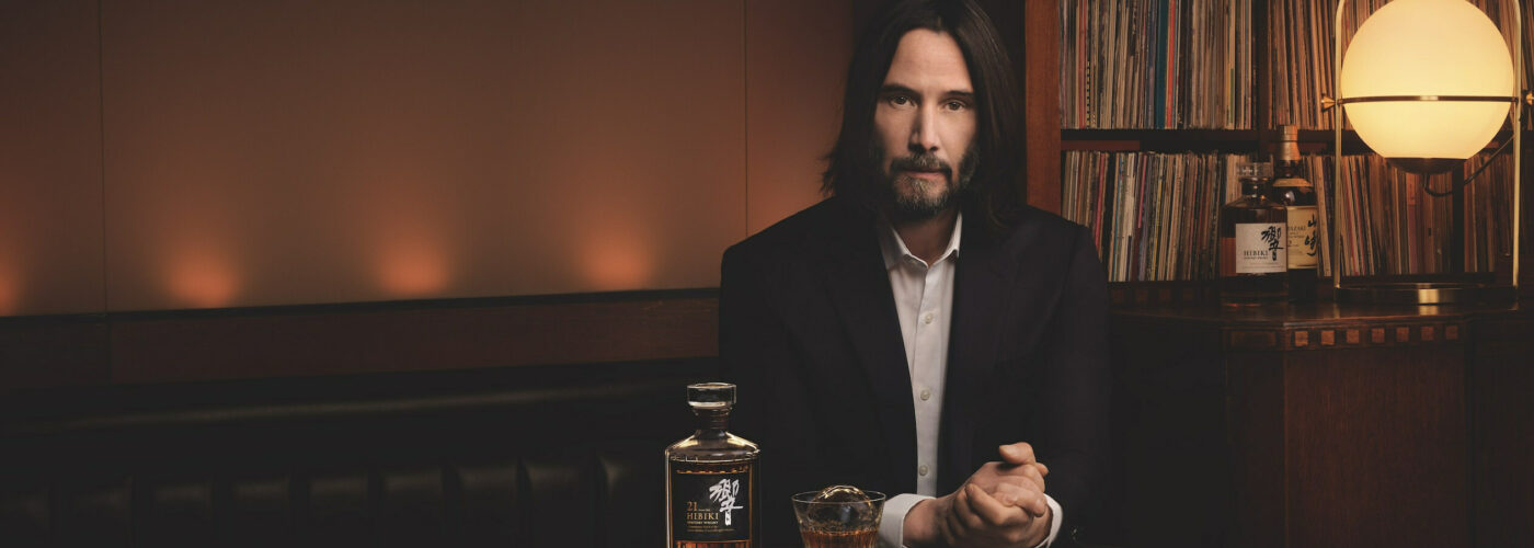 Actor Keanu Reeves celebrates his partnership with the House of Suntory honoring 100 Years of Pioneering Japanese Spirit.