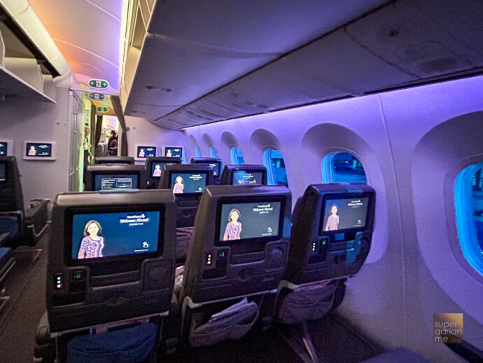 Inside Singapore Airlines Boeing 787-10 Dreamliner at Tapei Taoyuan International Airport on 8 July 2023