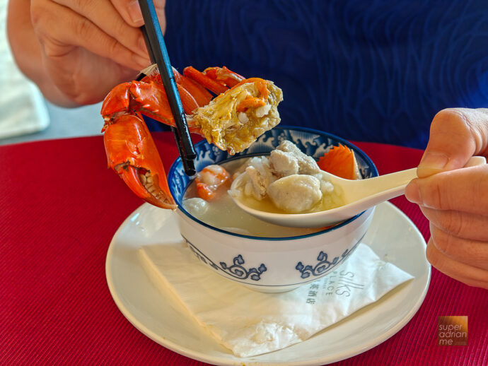 Breakfast at Silks Place Tainan - A serving of Crab Porridge