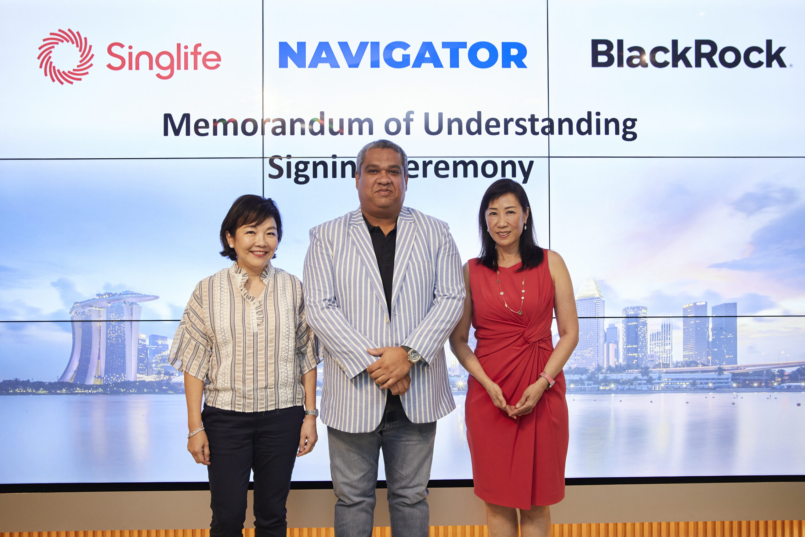 From Left: Pearlyn Phau, Group CEO, Singlife, Akhil Doegar, CEO, Navigator Investment Services, Deborah Ho, Country Head of Singapore and Head of Southeast Asia, BlackRock