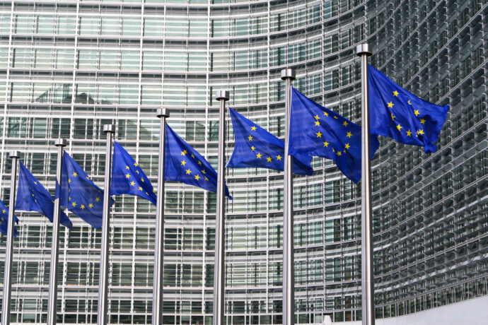 European flags in front of the European Commission headquarters in Brussels, Belgium. (depositphotos.com)