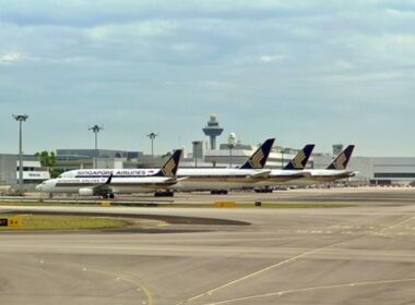Singapore Airlines aircraft parked at Changi Airport