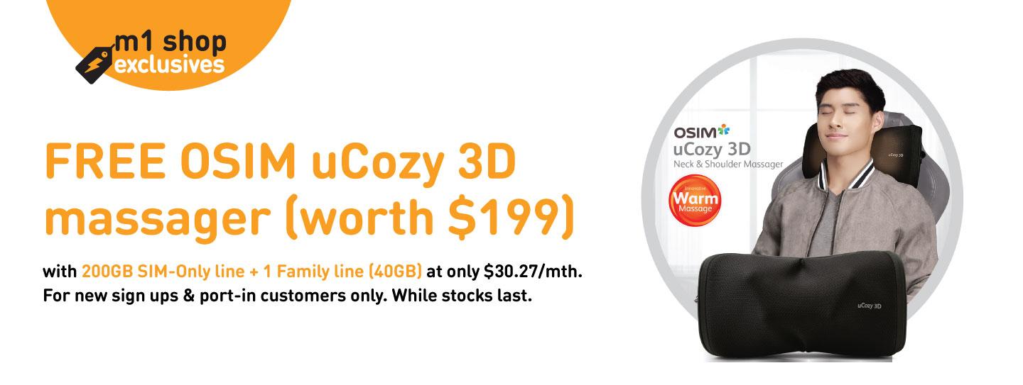 Get a Free OSIM uCozy 3D Massager with M1 s 200GB SIM Only Plan