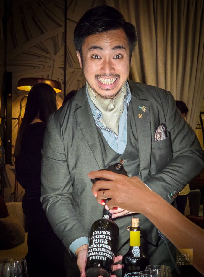 PLUME Beverage Manager Matthew Chan with the 1965 KOPKE COLHEITA (OPORTO, PORTUGAL)