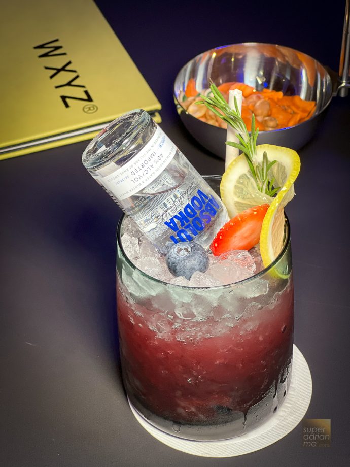 Berry Vodka with an Absolute Miniature at W XYZ Bar in Aloft Singapore Novena