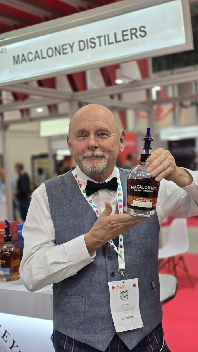 International Sales Ambassador Iain Hooey  for Macaloney's Distillery in Singapore for FHA 2024