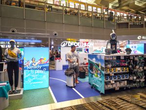 Decathlon pop up at Changi Airport Terminal 3 transit area