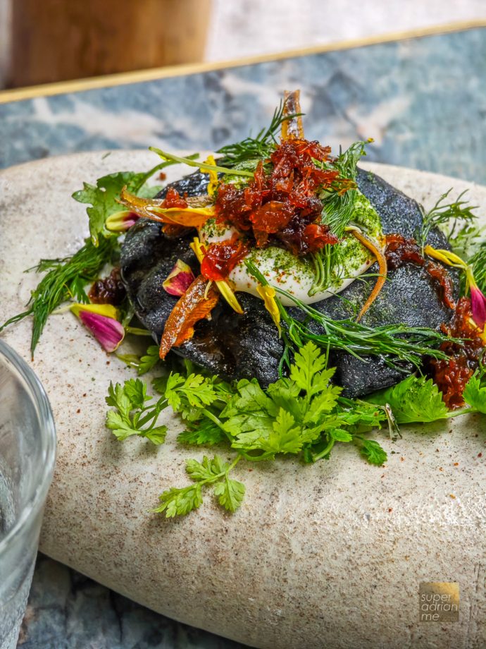 Kubo's Smoked Coconut in Squid Ink Puff