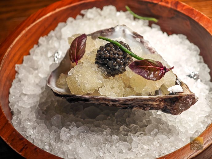 Irish Gallagher Oyster, Cider Granita and Caviar by Chef Andrew Walsh of Cure