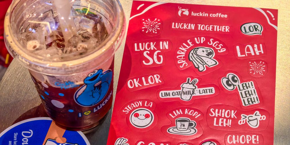 luckin coffee - Grape Fizzy Americano and National Day stickers