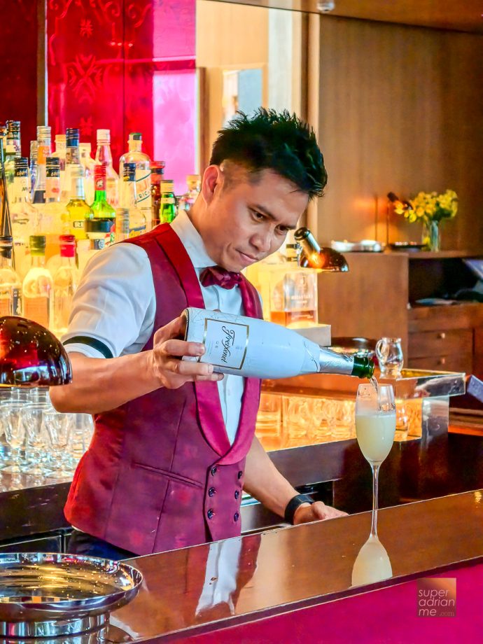 Republic Bar Volume III - Adding Sparkling Wine to Woman of the Year Cocktail 