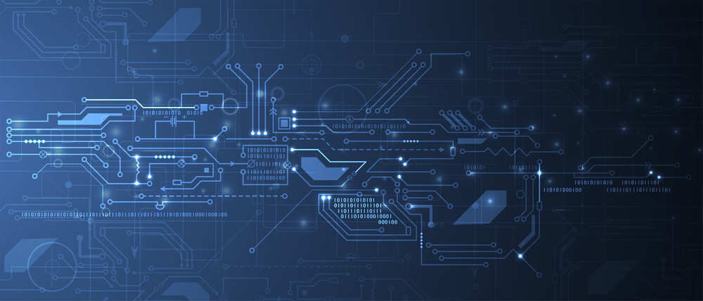 Abstract circuit board futuristic technology processing background