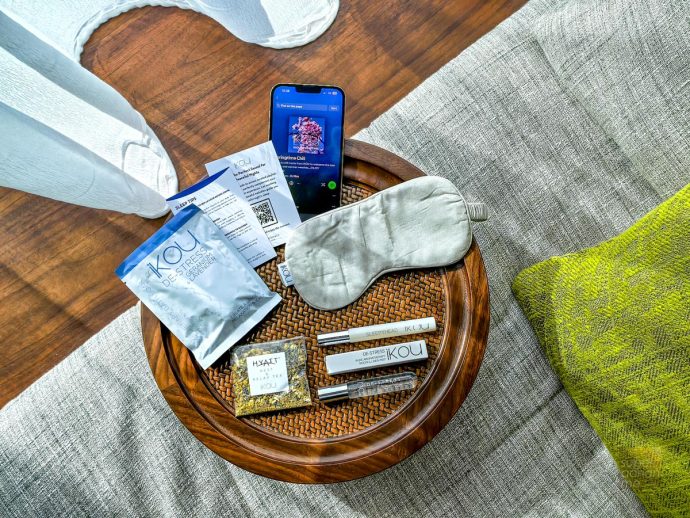 Grand Hyatt Singapore Sleep with Hyatt Sleep Kit contents 