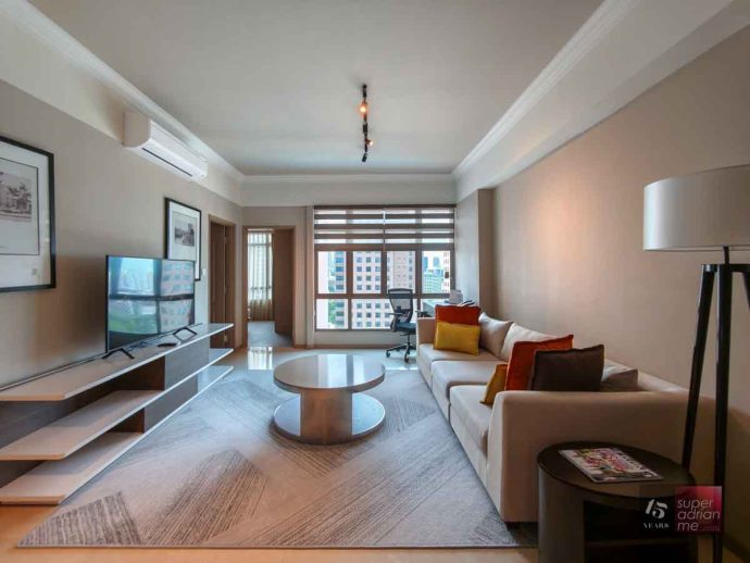 Living Room in the three bedroom apartment in Great World Residences | SUPERADRIANME.com Living Room in the three bedroom apartment in Great World Residences