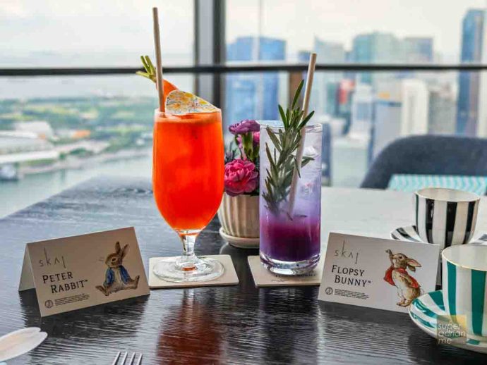 SKAI - Peter Rabbit Afternoon Tea -150705 | SUPERADRIANME.com Mischief in the Garden Cocktail (Left) and Blossom Fizz Mocktail (right)