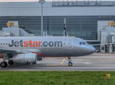 Jetstar Asia A320 aircraft at Changi Airport Terminal 4 - 15 January 2025