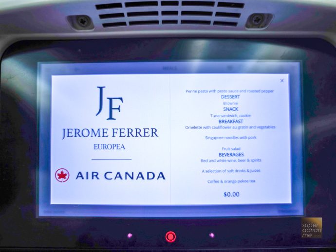 Air Canada - AC19 Inflight Meals - YVR - SIN - 27 May 2025 -235501 | SUPERADRIANME.com Air Canada - AC19 Inflight Meals - YVR - SIN - 27 May 2025