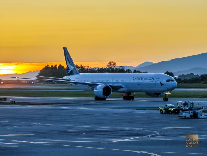 YVR - Vancouver International Airport - 27 May 2025 -210503 | SUPERADRIANME.com Cathay Pacific at YVR - Vancouver International Airport during sunset - 27 May 2025