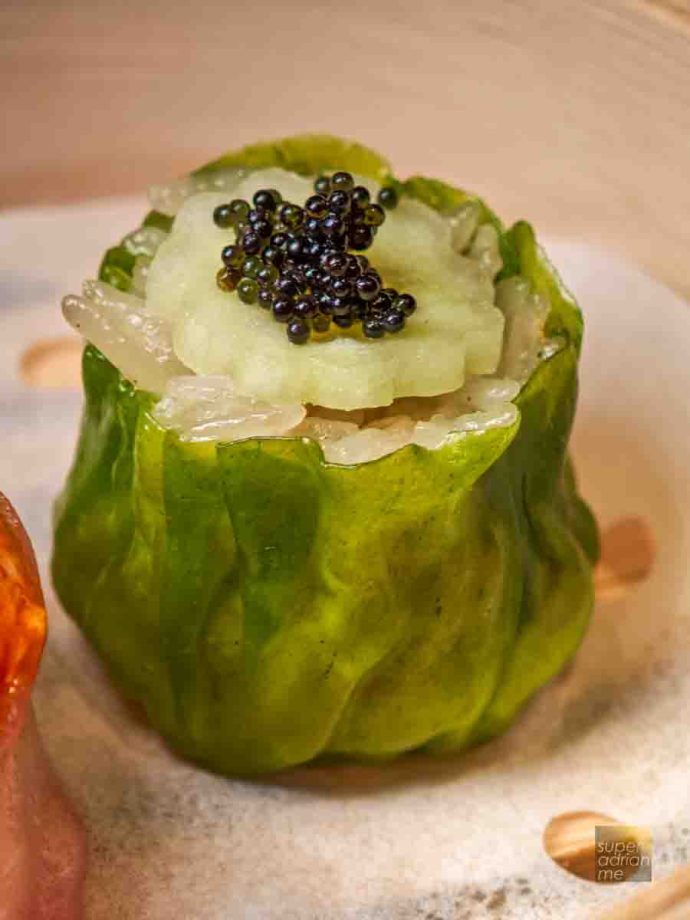 Chicken Rice Siew Mai from Crystal Jade Golden Palace (S.80 for four pieces)