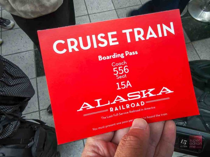 Alaska Railroad boarding pass - 16 May 2025