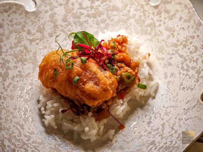 Man Fu Yuan - Crispy Sea Cucumber, Preserved Leek, Minced Pork Sauce, with Hong Kong Vegetables
