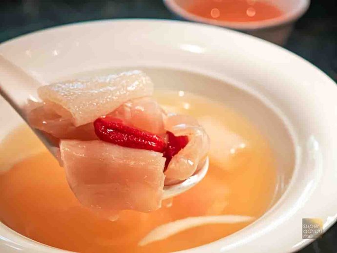 Steamed Pure Drip Coconut Chicken Essence, Yellow Fish Maw (Madame Fan) | SUPERADRIANME.com Steamed Pure Drip Coconut Chicken Essence, Yellow Fish Maw (Madame Fan)