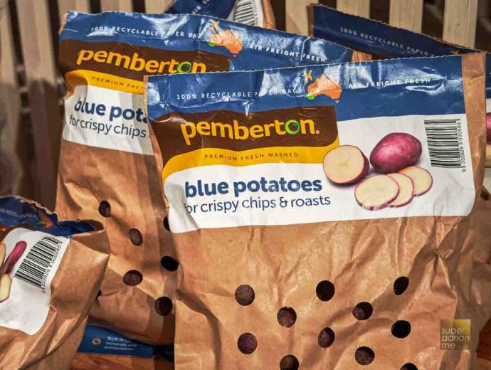 Pemberton blue potatoes at Little Farms Tanglin