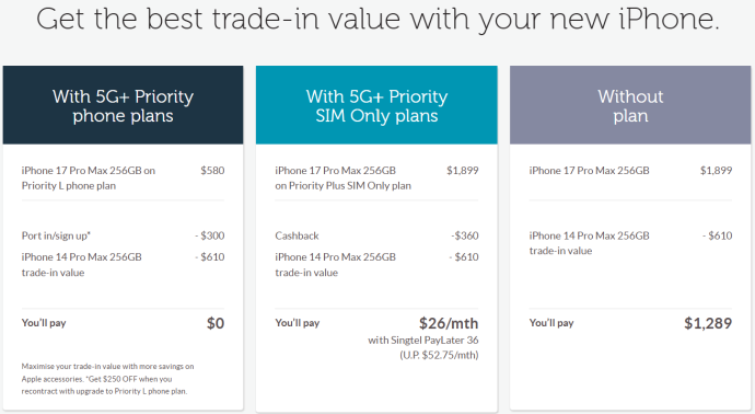Singtel Trade-In for iPhone 17